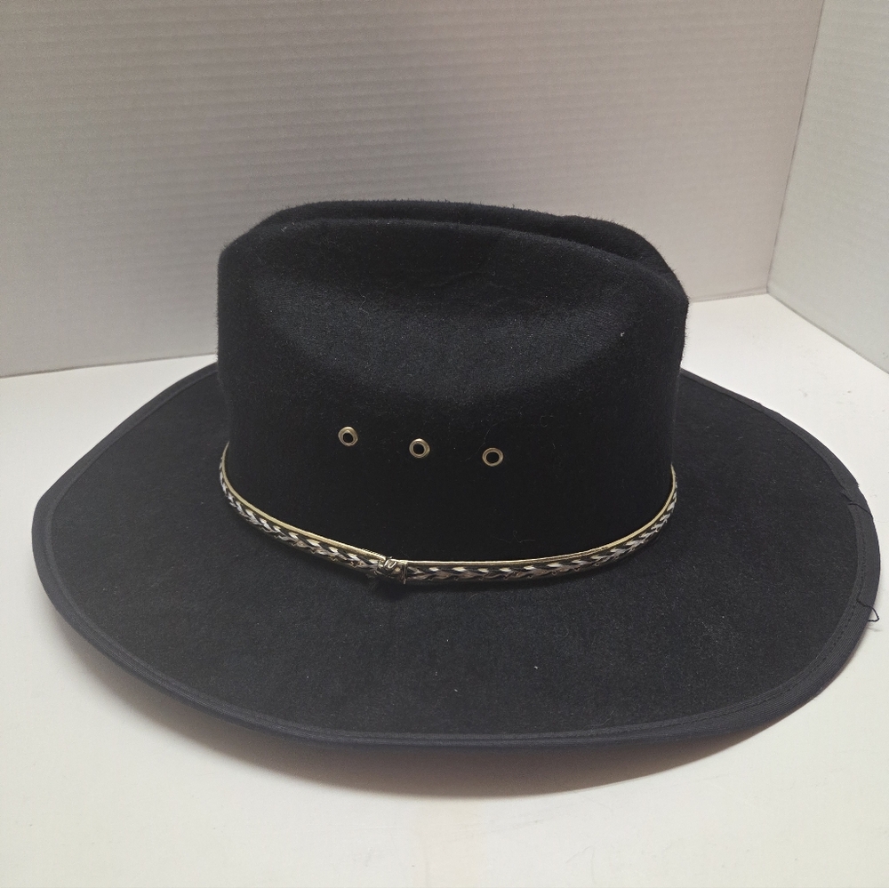 Summit Hats Black Cowboy Hat with Braided Band Size Large